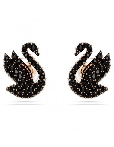 Swan - Noir Rosé - Clous d'Oreilles - Swarovski du meilleur 