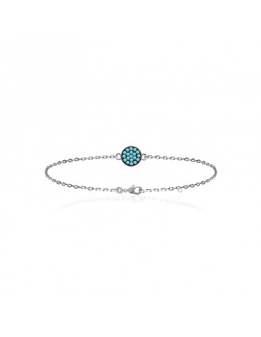 Médaillon Bleu - Bracelet - Argent livraison gratuite