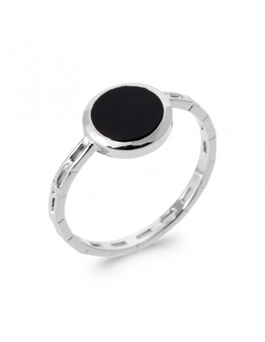 Agate Noire - Bague en Argent - Azuline en linge