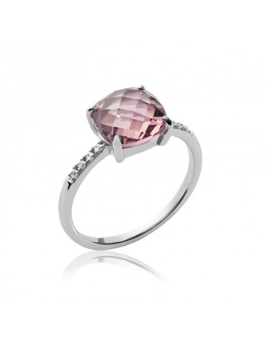 Solitaire - Rose - Bague en Argent - Azuline votre