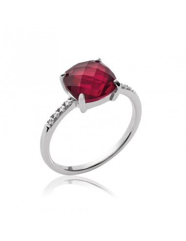 Solitaire - Rouge - Bague en Argent - Azuline acheter en ligne