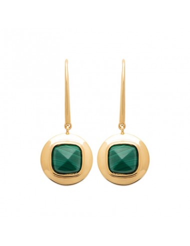 Malachite - Plaqué Or - Boucles d'Oreilles de votre