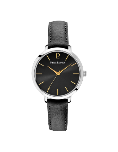 Chouquette - Argenté Cuir Noir - Montre - Pierre Lannier sélection de produits