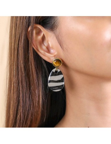 Zebra - Pampille - Boucles d'oreilles - Nature Bijoux soldes