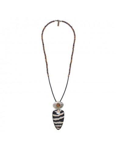 Zebra - Collier Corne - Nature Bijoux pas cheres