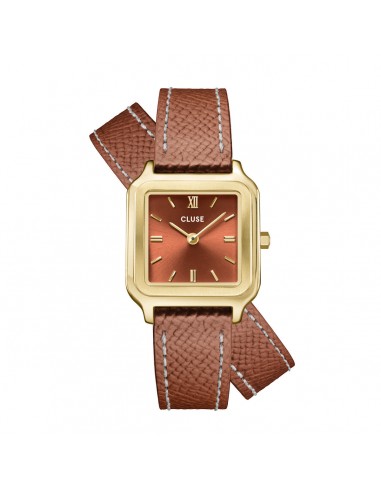 Gracieuse Petite - Marron Doré & Double Cuir - Montre Cluse pas cher 