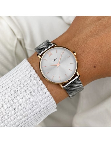 Minuit Mesh - Blanc Or Rosé - Montre Cluse Venez acheter