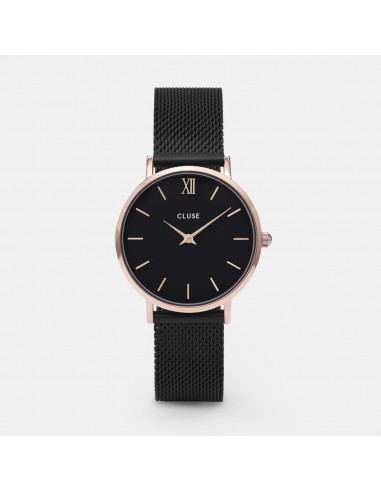 Minuit Mesh - Noir Or Rosé - Montre Cluse la livraison gratuite