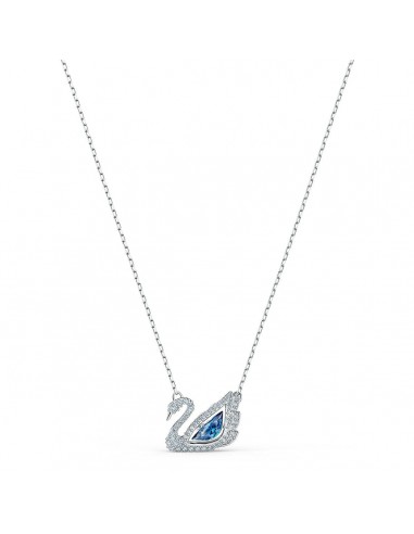 Dancing Swan - Blanc Argenté - Collier - Swarovski Pour