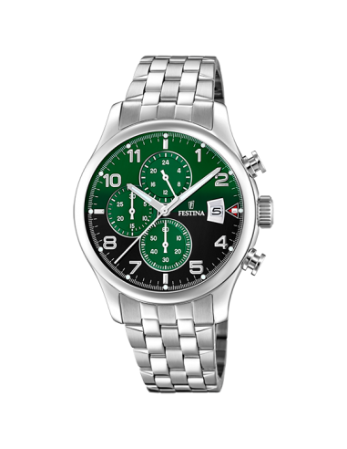 Timeless Chronograph - Modèle F20374/7 - Argenté & Vert - Montre Festina en ligne des produits 