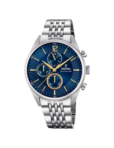 Timeless Chronograph - Modèle F20285/3 - Argenté & Bleu - Montre Festina suggérées chez