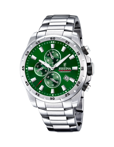 Timeless Chronograph - Modèle F20463/3 - Argenté & Vert - Montre Festina Dans la société mordern