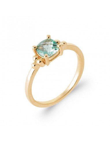 Solitaire - Vert - Bague en Plaqué Or - Azuline acheter