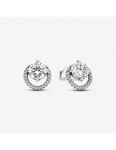 Halo - Rond Scintillant - Argent - Boucles d'oreilles Pandora pas cher