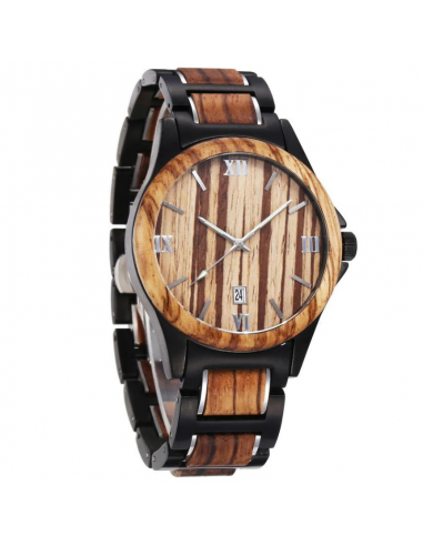 Montre Noire Homme : Bois de Zèbre en ligne