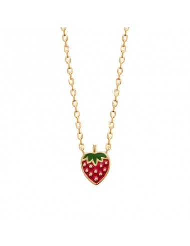 Fraise - Plaqué Or - Collier la colonne vertébrale