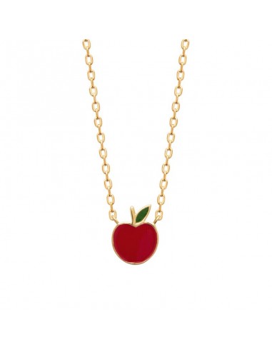 Pomme - Plaqué Or - Collier le concept de la Pate a emporter 