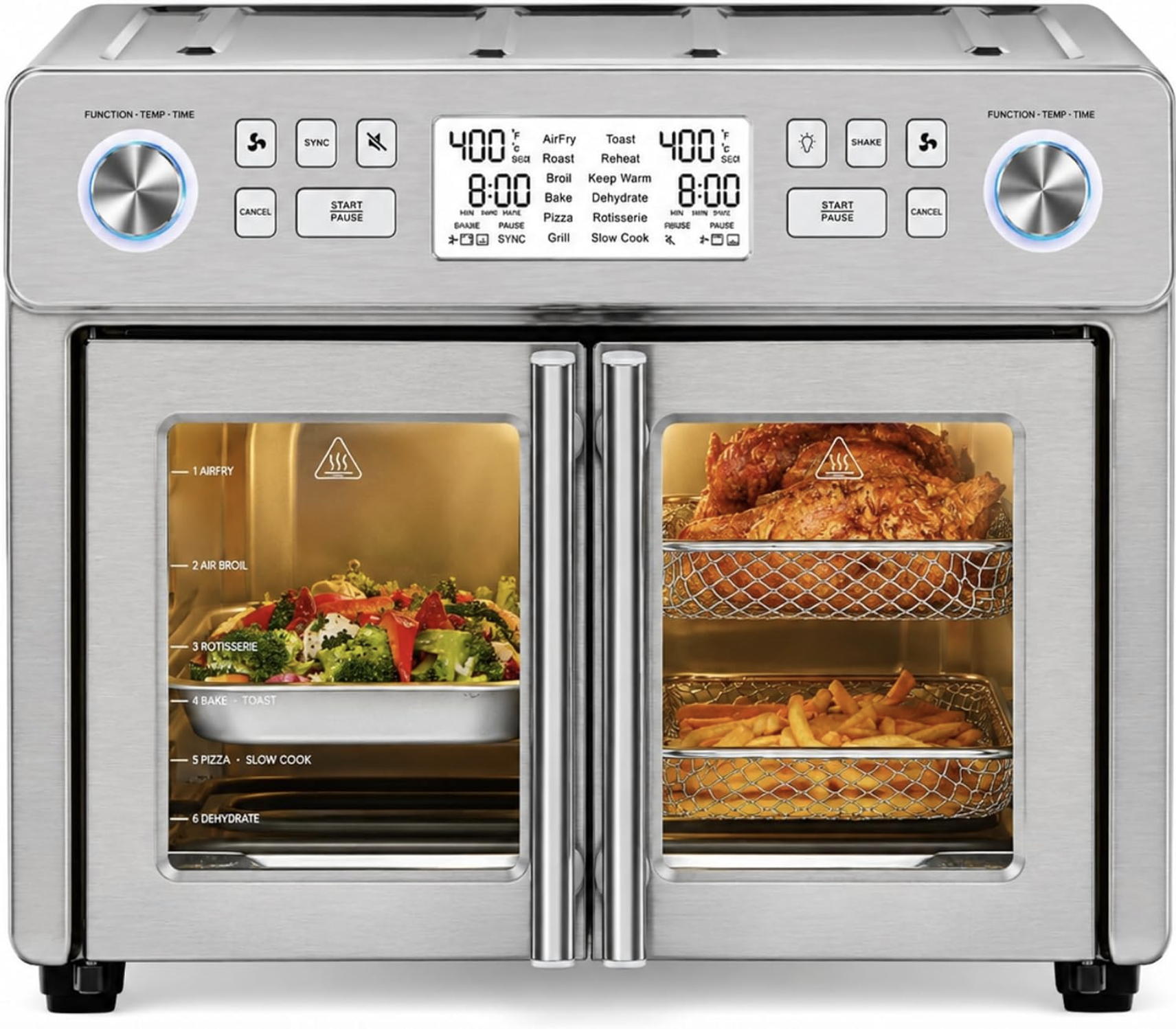 Macuisinefr Four friteuse à air chaud Lagasse 25 QT avec technologie à double zone