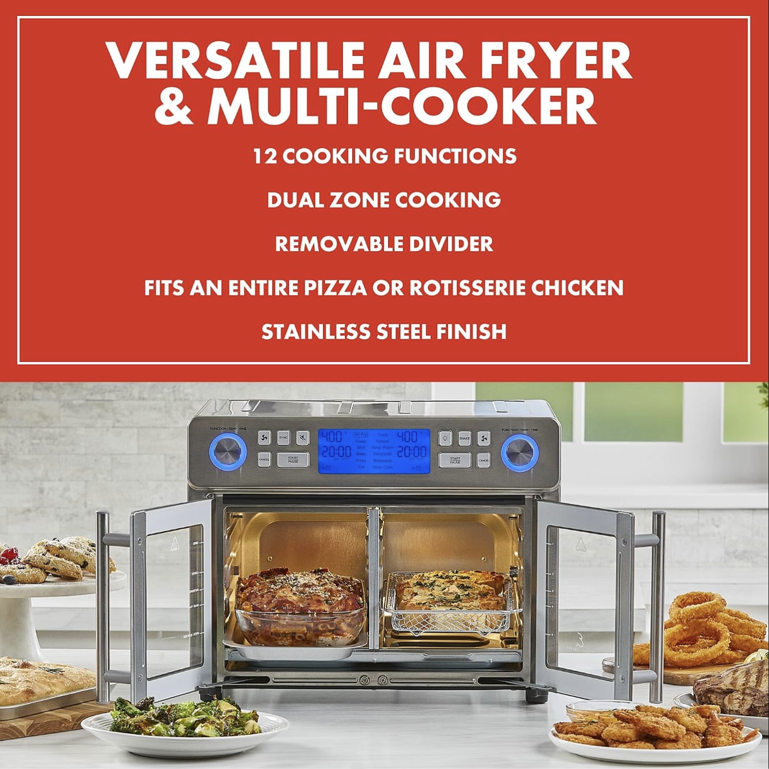 Macuisinefr Four friteuse à air chaud Lagasse 25 QT avec technologie à double zone – Image 6