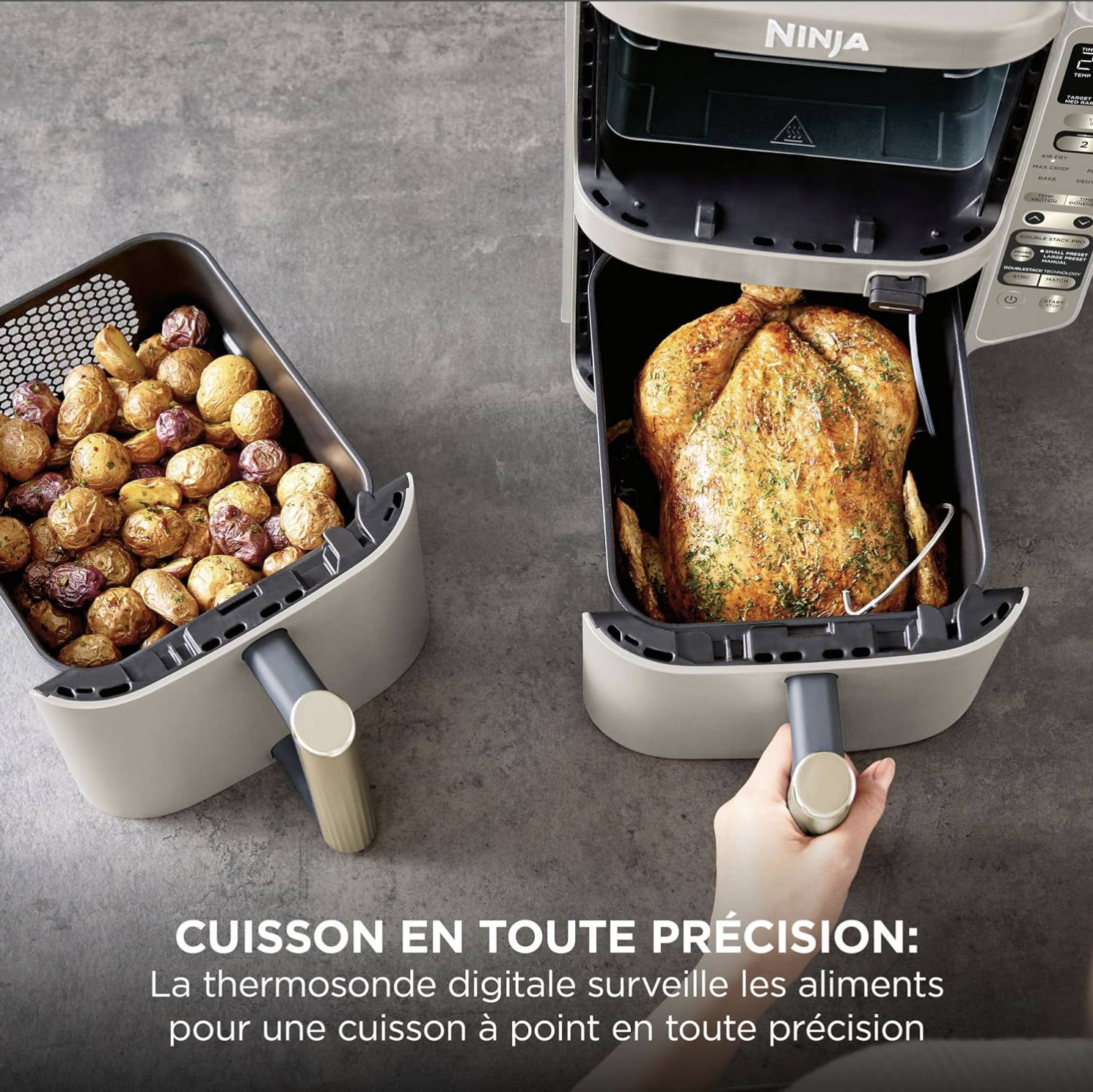 Macuisinefr Double Stack XL with Digital Thermoprobe, Air Fryer SL451EUSD – Image 2