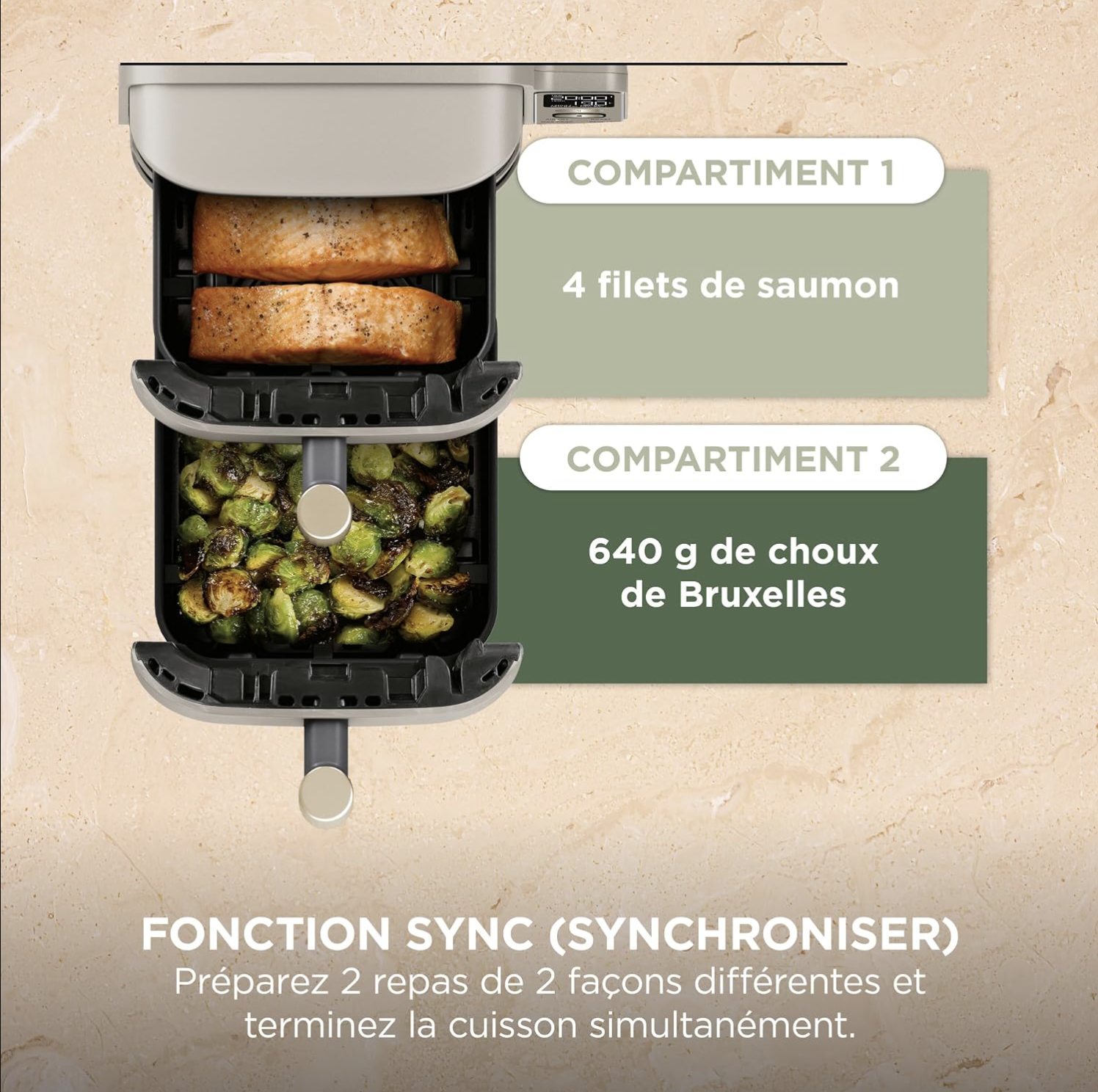 Macuisinefr Double Stack XL with Digital Thermoprobe, Air Fryer SL451EUSD – Image 6
