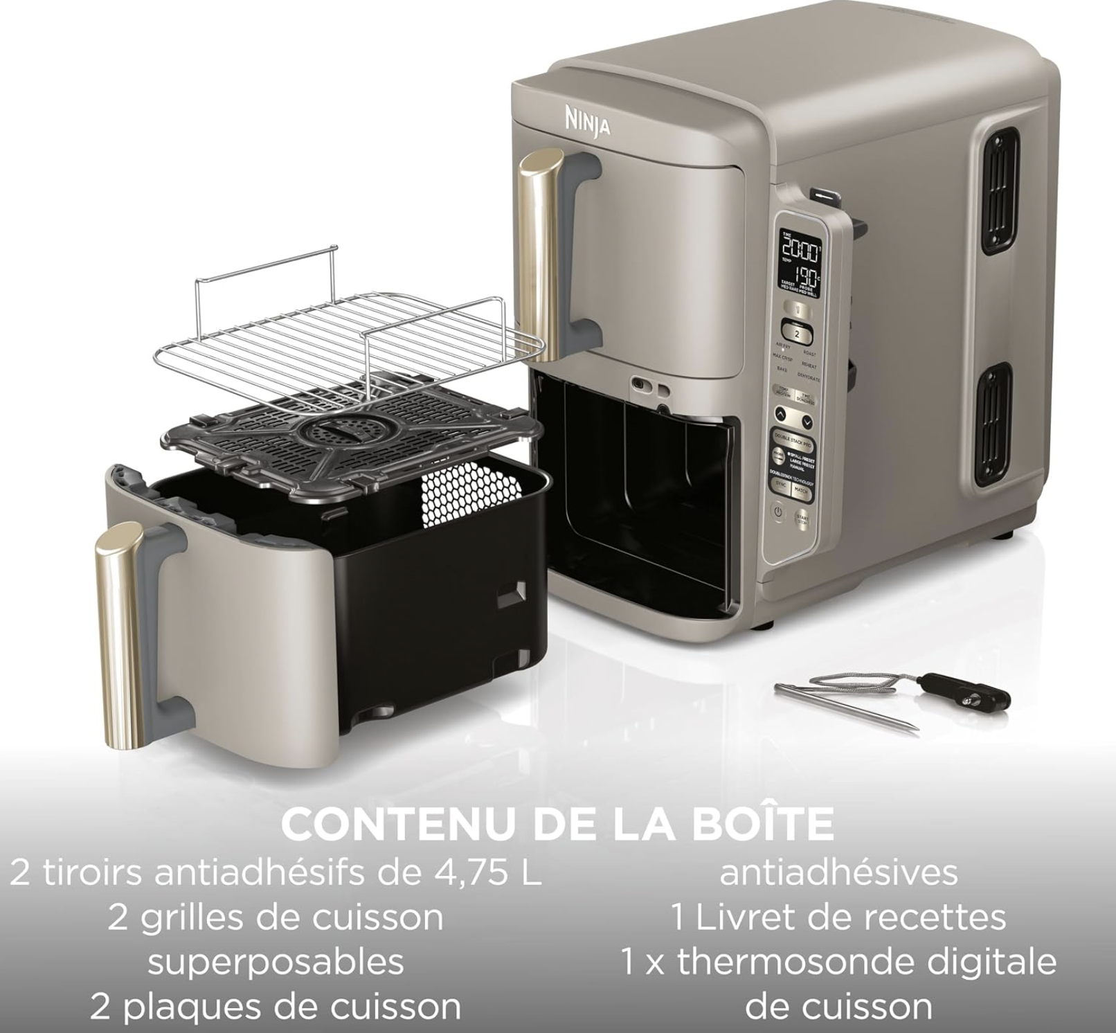 Macuisinefr Double Stack XL with Digital Thermoprobe, Air Fryer SL451EUSD – Image 9
