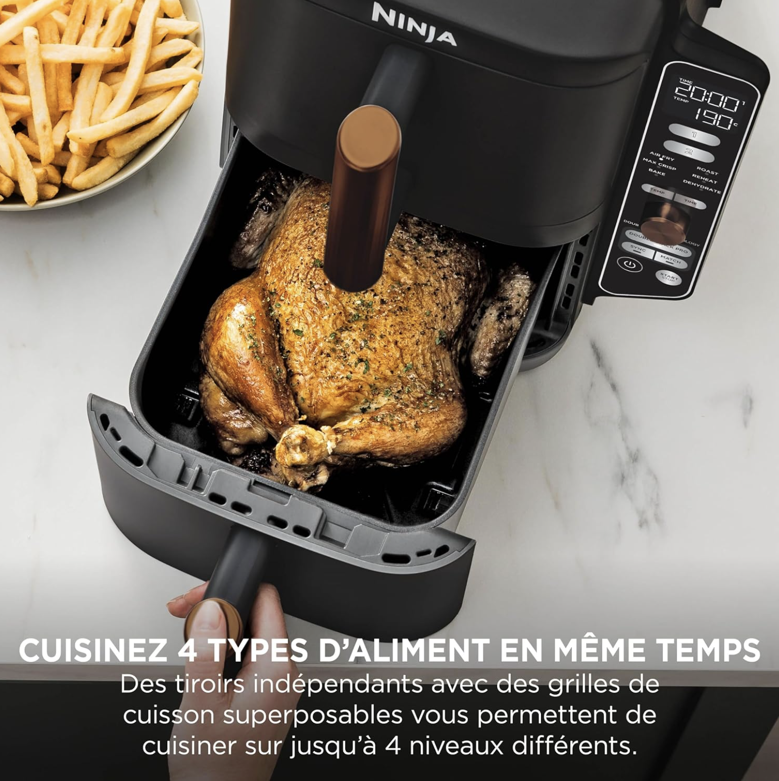 Friteuse sans huile Macuisinefr Double Stack XL 9,5 L – Noir et Cuivre – Image 3