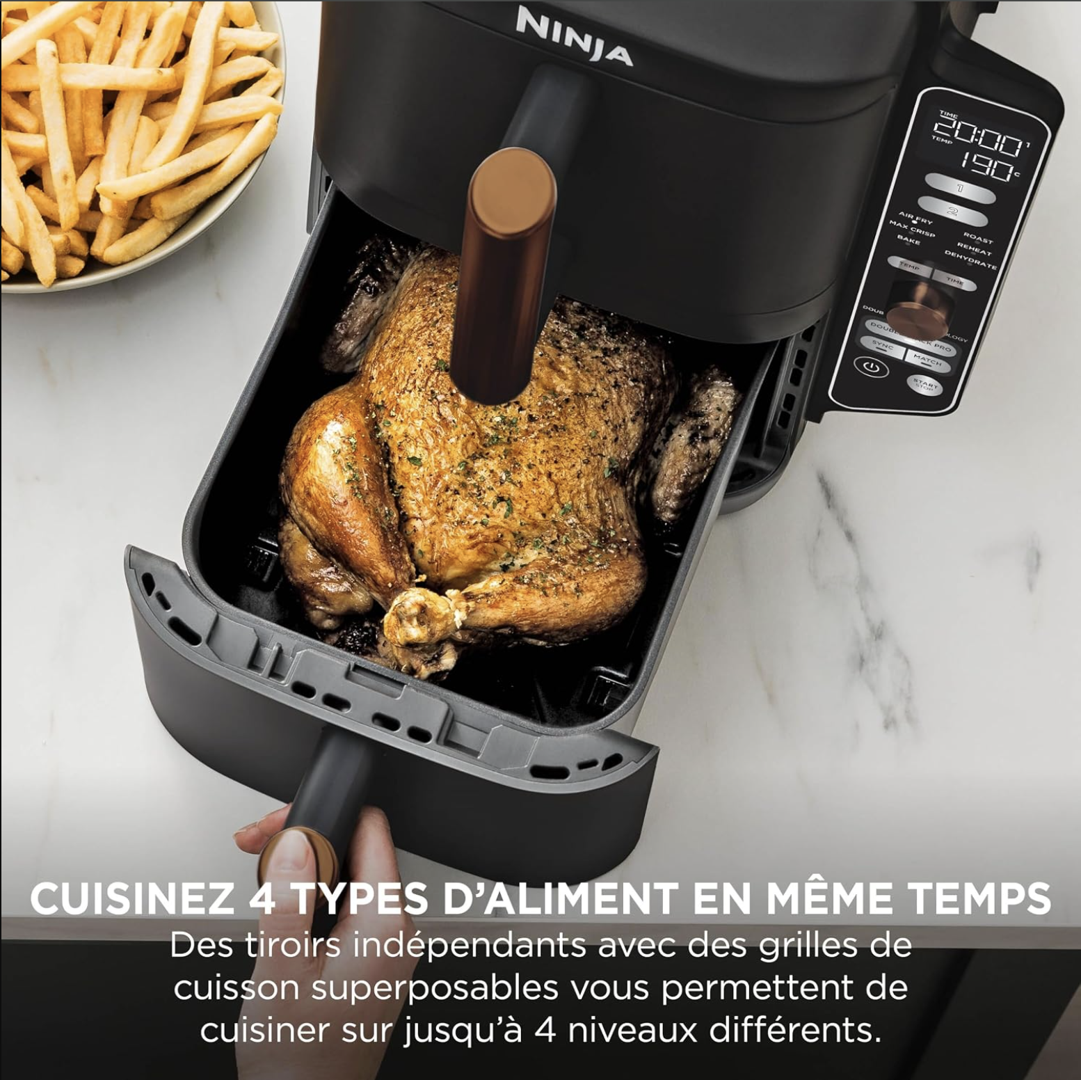 Friteuse sans huile Macuisinefr Double Stack XL 9,5 L – Noir et Cuivre – Image 5