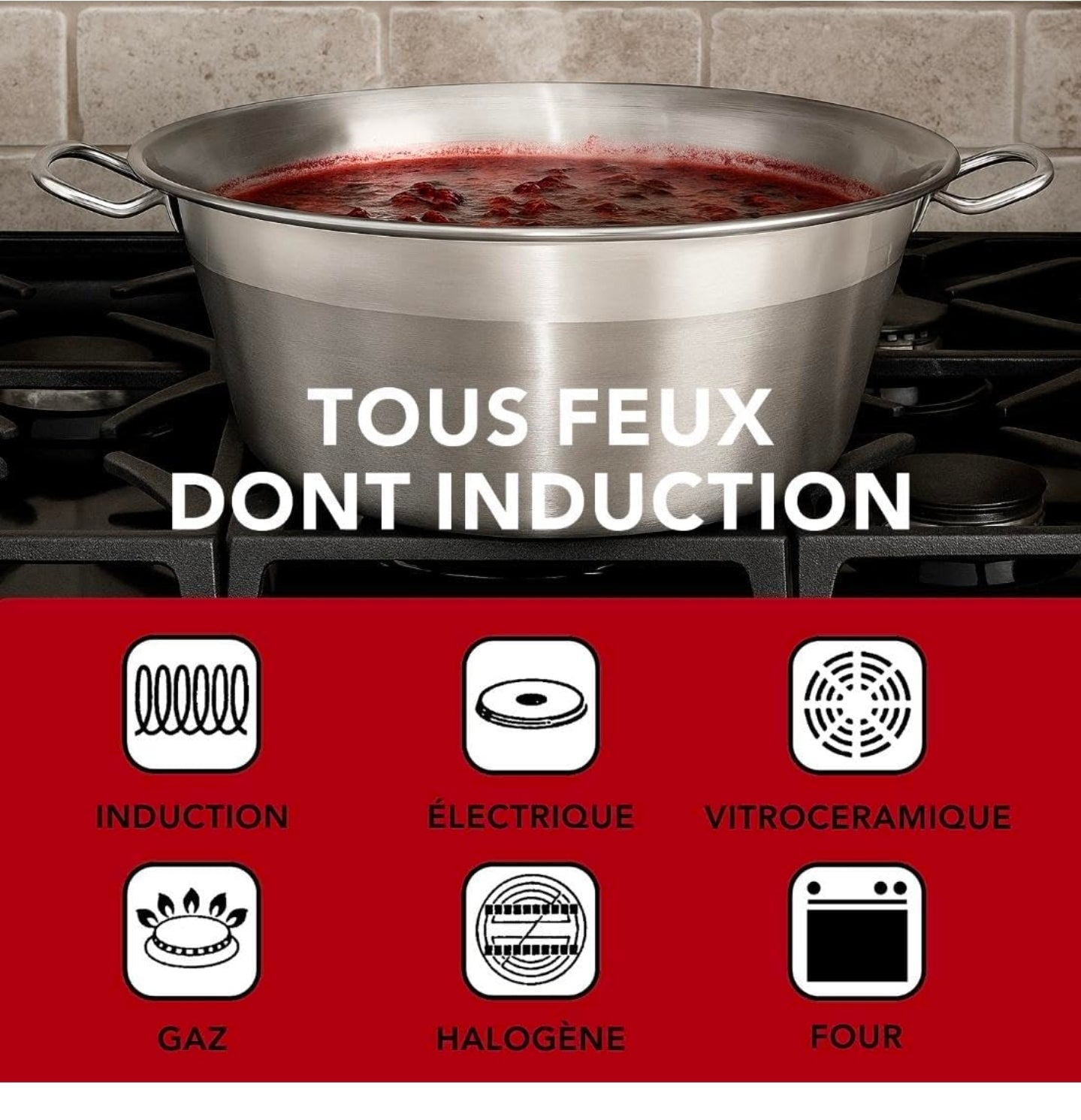 Bassine à confiture en inox – qualité lourde, induction – Image 3
